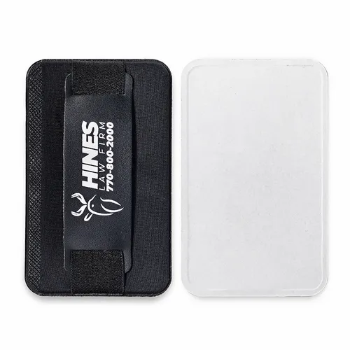 Leather Phone Wallet with Hand Grip - Custom Ribbons Now