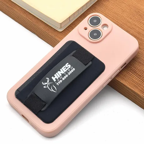 Leather Phone Wallet with Hand Grip - Custom Ribbons Now