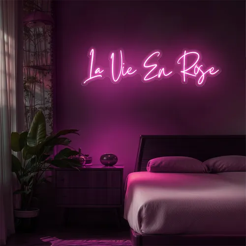 La Vie En Rose Neon Sign - Custom Ribbons Now
