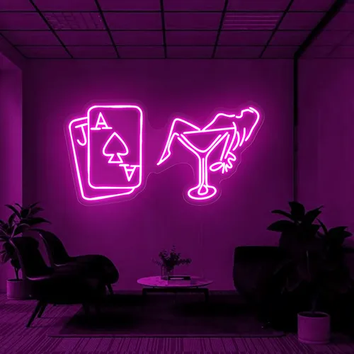 Vegas Night Neon Sign - Custom Ribbons Now