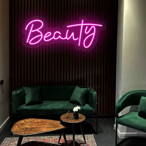 Beauty Neon Sign - Custom Ribbons Now