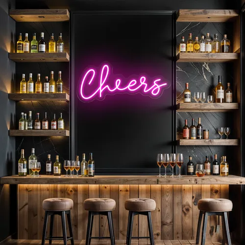 Mini Cheers Neon Sign - Custom Ribbons Now