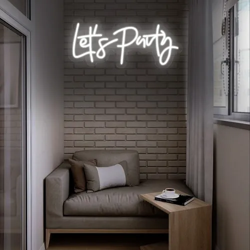 Mini Lets Party Neon sign - Custom Ribbons Now