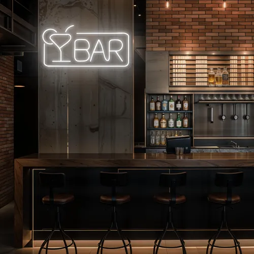 Bar Neon Sign - Custom Ribbons Now