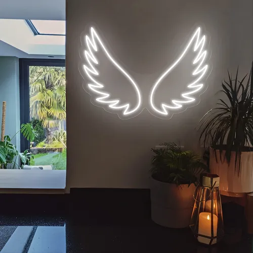 Angel Wings Neon Sign - Custom Ribbons Now