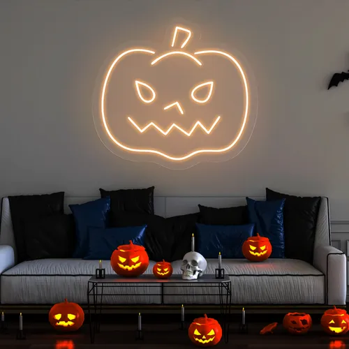Pumpkin Neon Sign - Custom Ribbons Now