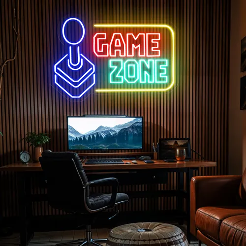 Game Zone Neon Sign - Custom Ribbons Now