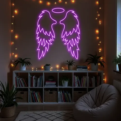Custom Angel Wings Neon Signs - Custom Ribbons Now