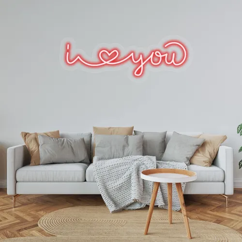 Custom I Love You Neon Sign - Custom Ribbons Now
