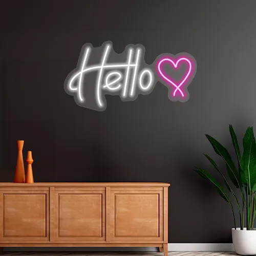 Custom Hello Neon Signs - Custom Ribbons Now
