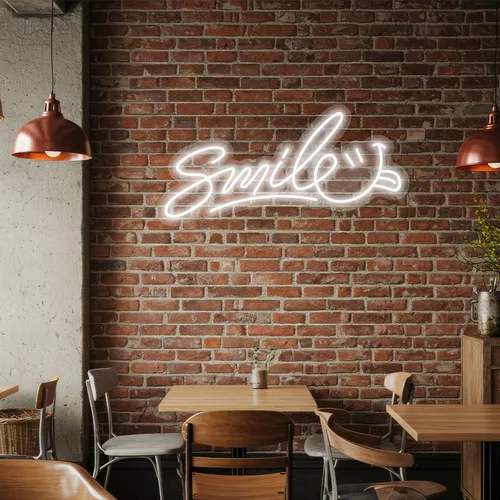 Custom Smile Neon Signs - Custom Ribbons Now