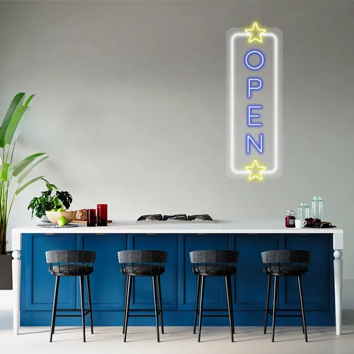 Custom Vertical Neon Open Signs - Custom Ribbons Now