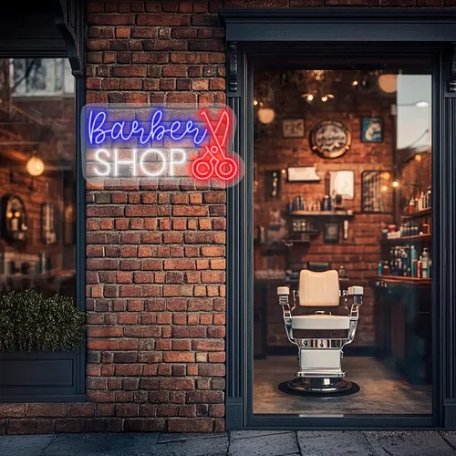 Custom Barber Shop Neon Signs - Custom Ribbons Now