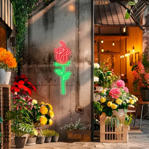Custom Flower Neon Signs - Custom Ribbons Now