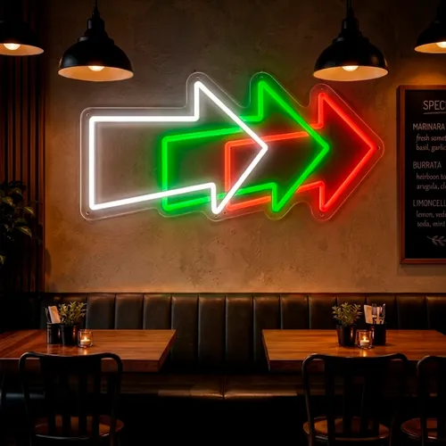 Custom Neon Arrow Signs - Custom Ribbons Now