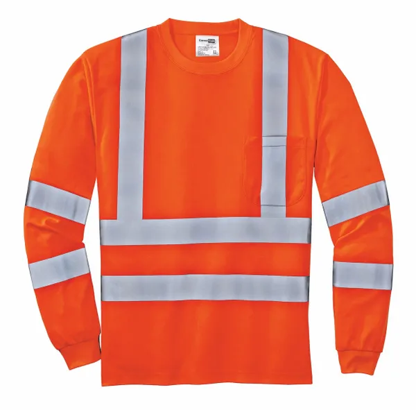 CornerStone - ANSI 107 Class 3 Long Sleeve Snag-Resistant Reflective T-Shirt. CS409 - Custom Ribbons Now