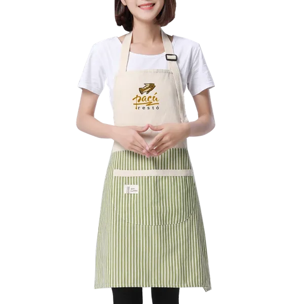 Apron with Happy Bear Patch - Custom Ribbons Now