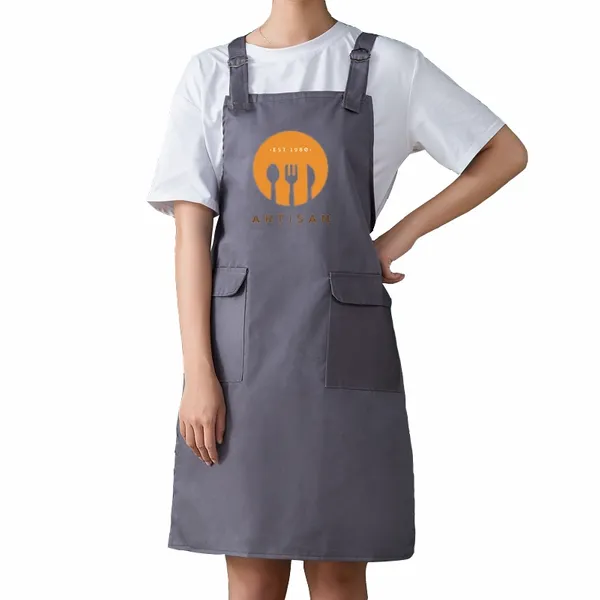 Double Shoulder Strap Pocket Apron - Custom Ribbons Now