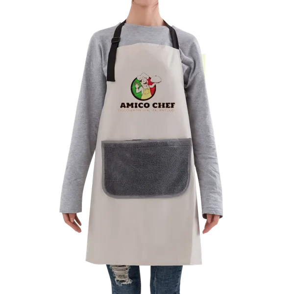Floral Apron with Hand Wiping Pocket - Custom Ribbons Now