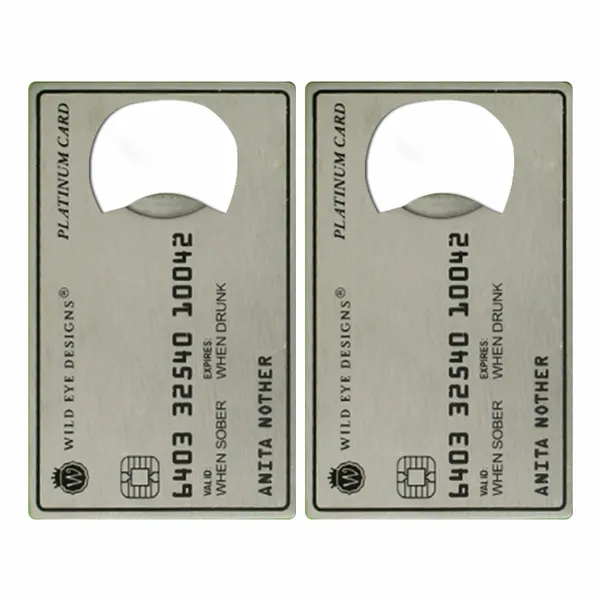 Platinum Card Shaped Bottle Opener - Custom Ribbons Now