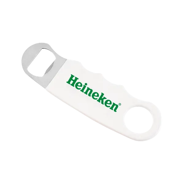 White Hand Grip Flat Bottle Opener - Custom Ribbons Now