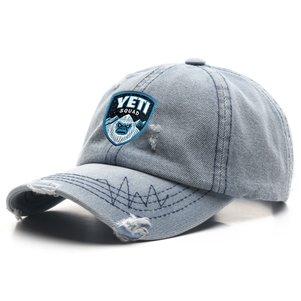 Modern Tattered Denim Cap - Custom Ribbons Now