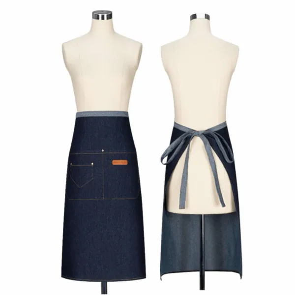 Extended Length Denim Apron - Custom Ribbons Now