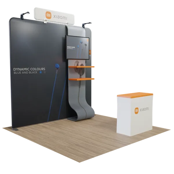 10' x 10' Straight  Media Display - Custom Ribbons Now