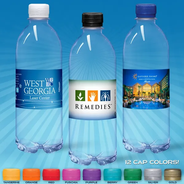 16.9oz Flat Water Bottle (Clear) - Custom Ribbons Now
