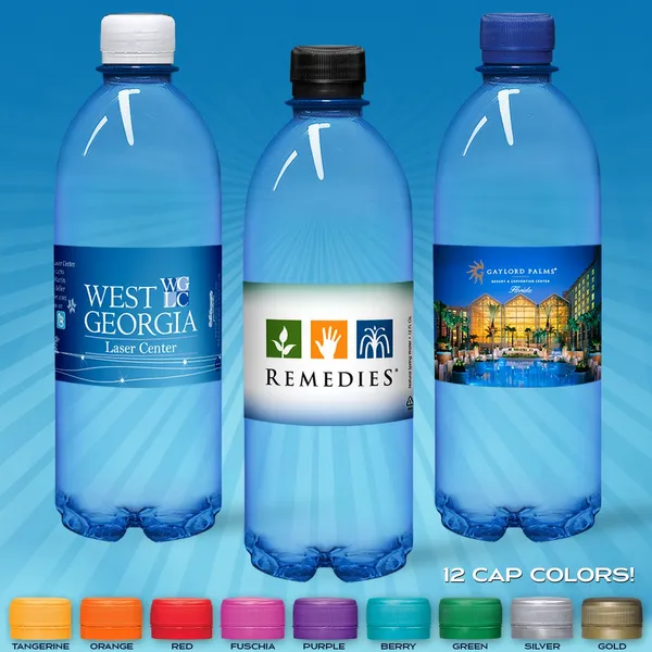 16.9oz Flat Water Bottle (Blue Tint) - Custom Ribbons Now