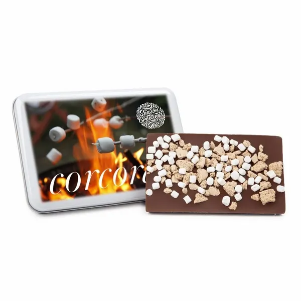 One of a Kind Tin with S'mores Bark - Custom Ribbons Now