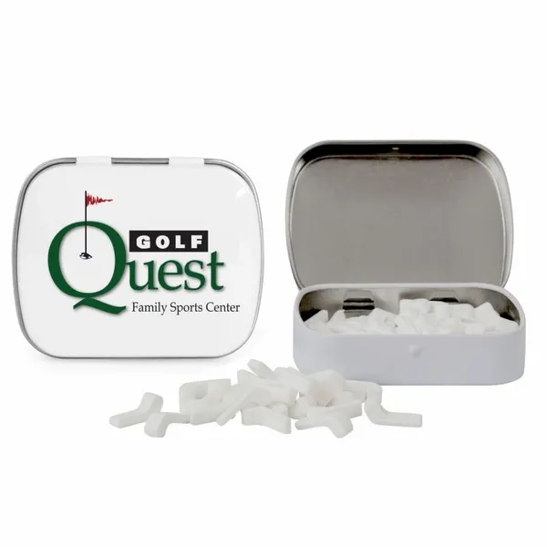 Domed Tin with Golf Club Shaped Mints - Custom Ribbons Now