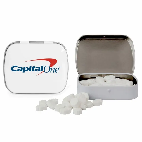 Domed Tin with Dollar Sign Shaped Mints - Custom Ribbons Now