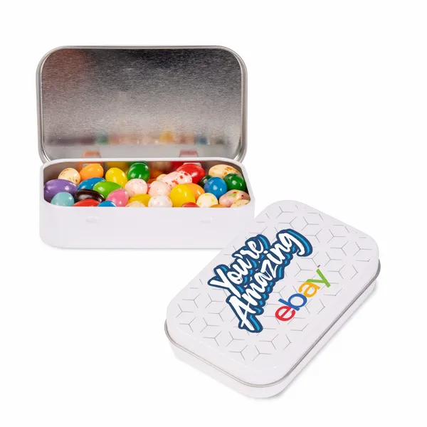 Rectangular Tin - Gourmet Jelly Beans® - Custom Ribbons Now