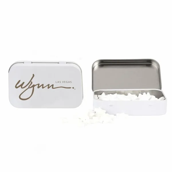 Rectangular Tin with Star Shaped Mints - Custom Ribbons Now
