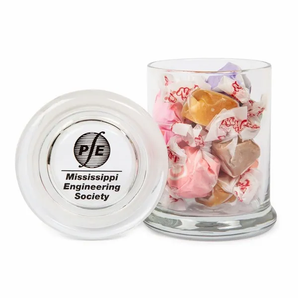 Glass Gourmet Jar - Salt Water Taffy - Custom Ribbons Now
