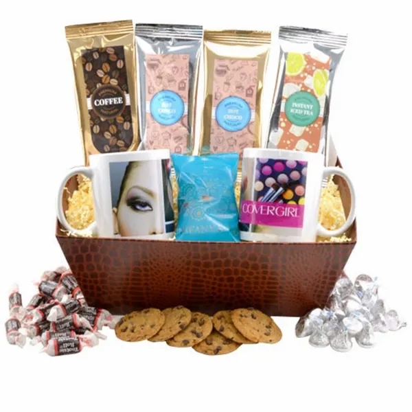 Tray w/Mugs and Hershey Kisses - Custom Ribbons Now