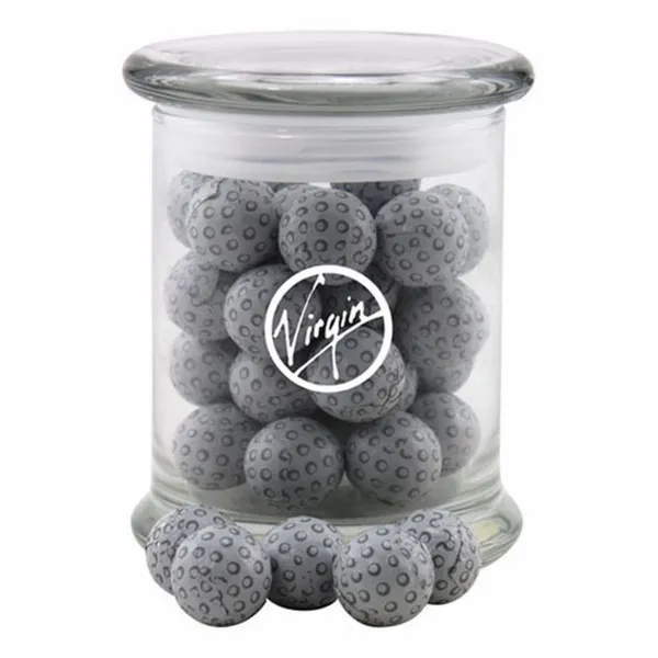 Jar with Chocolate Golf Balls - SG700 - Custom Ribbons Now