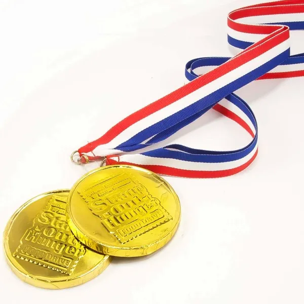 Wrapped Chocolate Medallion with Ribbon - Custom Ribbons Now