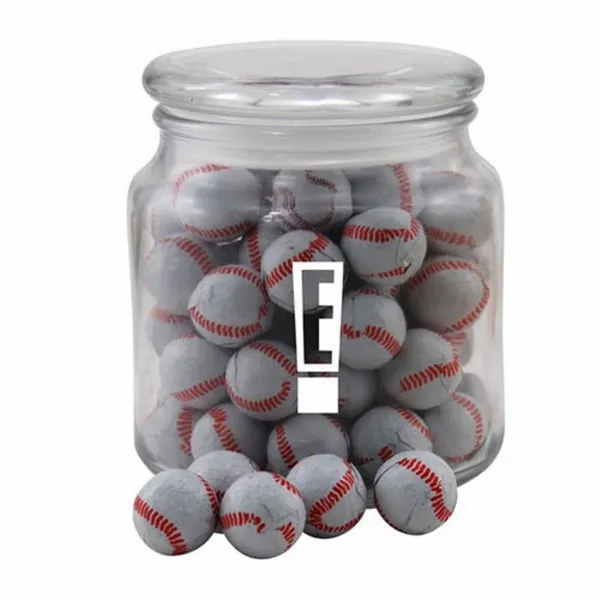 Jar with Chocolate Baseballs - SG400 - Custom Ribbons Now