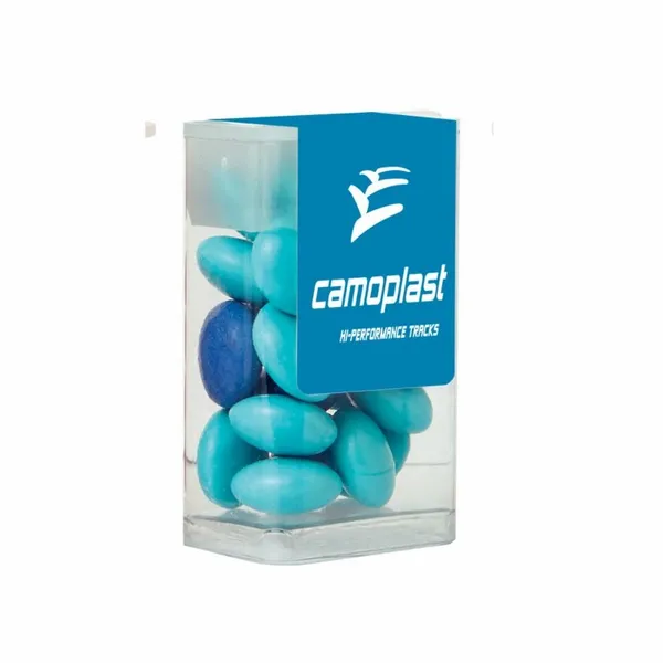 Mini Flip-Top Tube with Imprinted Chocolate Buttons - Custom Ribbons Now