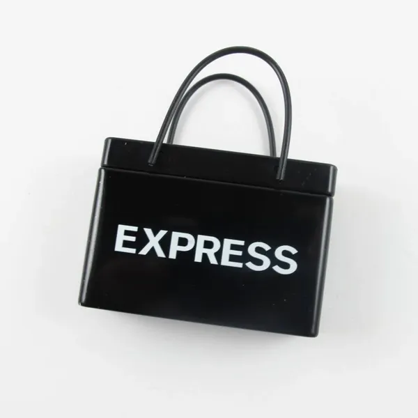 Black Shopping Bag Tin - Custom Ribbons Now