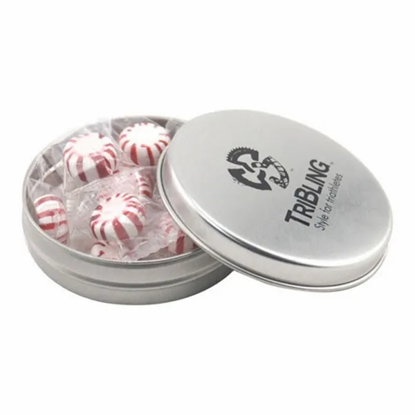 Round Tin with Starlight Peppermints - SBF2900 - Custom Ribbons Now