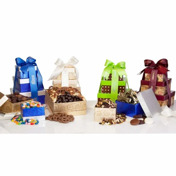 Chocolate Lovers Gift Tower - Custom Ribbons Now