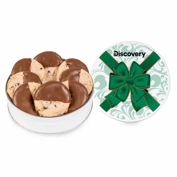 Fresh Beginnings Dipped Chocolate Chip Cookie Tin (Small) - Custom Ribbons Now