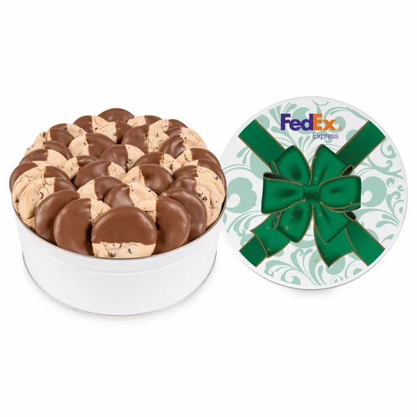 Fresh Beginnings Dipped Chocolate Chip Cookie Tin (Large) - Custom Ribbons Now
