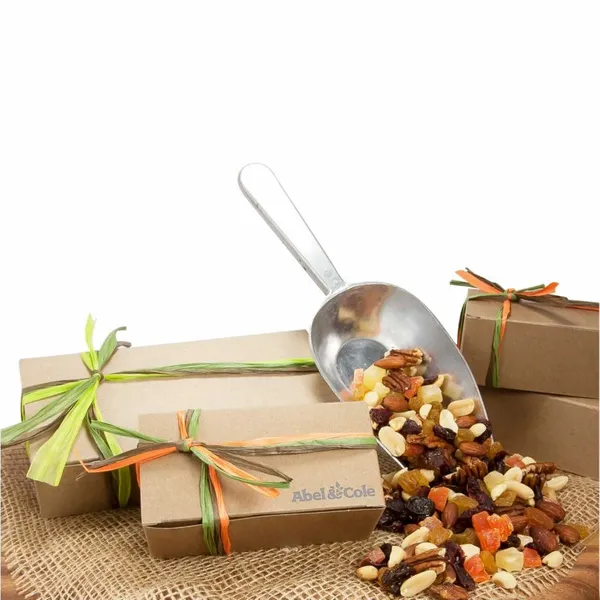 Small Natural Kraft Box with Cranberry Gold Mix - Custom Ribbons Now