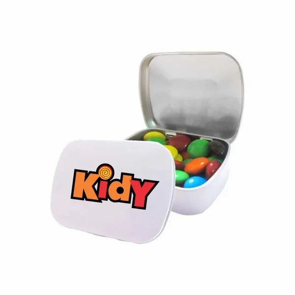 M&M'S® in Domed Tin - Custom Ribbons Now