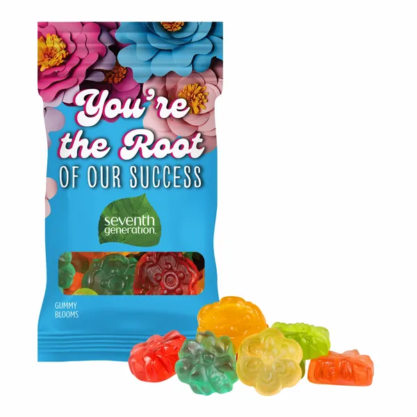 Clever Candy 1oz. Full Color DigiBag™ with Gummy Blooms - Custom Ribbons Now
