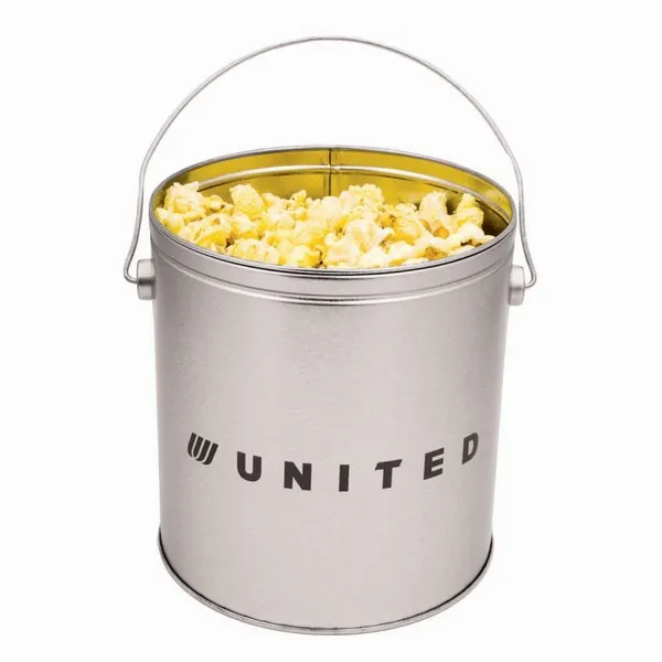 One Gallon Popcorn Tin - Butter Popcorn - Custom Ribbons Now